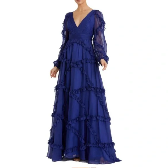 elegant mother of the bride dresses long Nox Anabel ME126 Long Beaded Applique Mother of the Bride Dress main image 1
